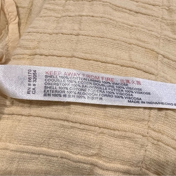 Vintage 90s Free People Yellow Ankle Thick Cotton Sun Dress With Lace Up Sides S - Picture 10 of 13